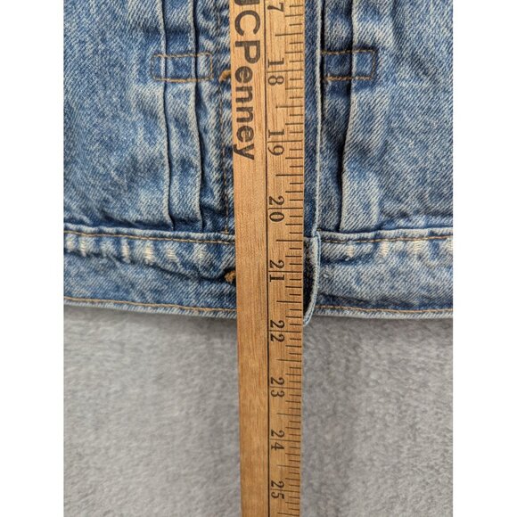 Old Navy Jacket Womens Small Blue Denim Cropped Medium Washed Jean 100% Cotton - Picture 4 of 9